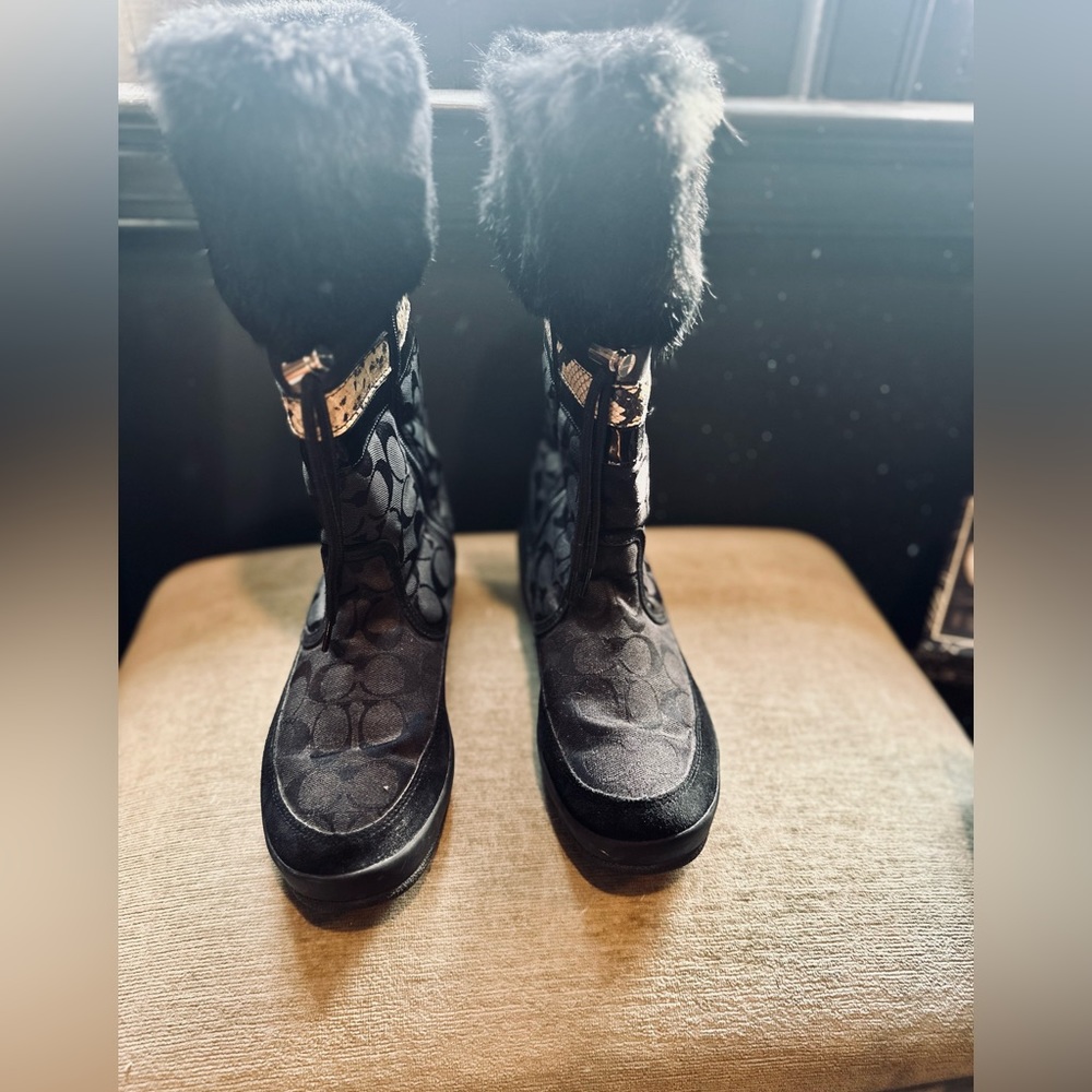 Coach Black Signature Winter Boots - Picture 3 of 4